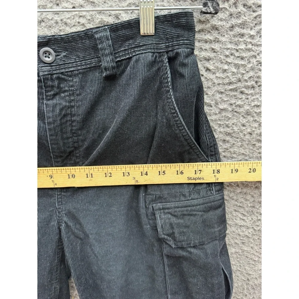 Vintage Polo Ralph Lauren Corduroy Wide Leg Cargo Pants Black Women's Size 16‎